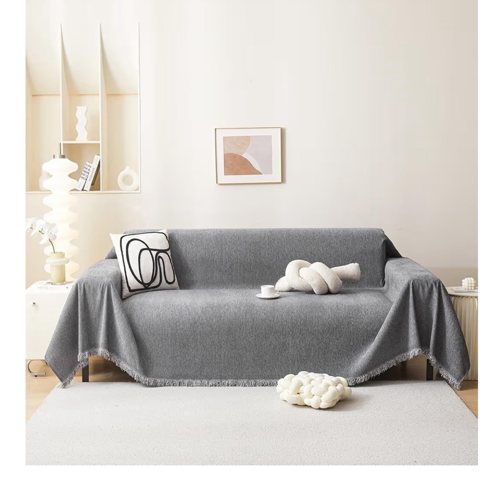 Elegant Gray Sofa Cover